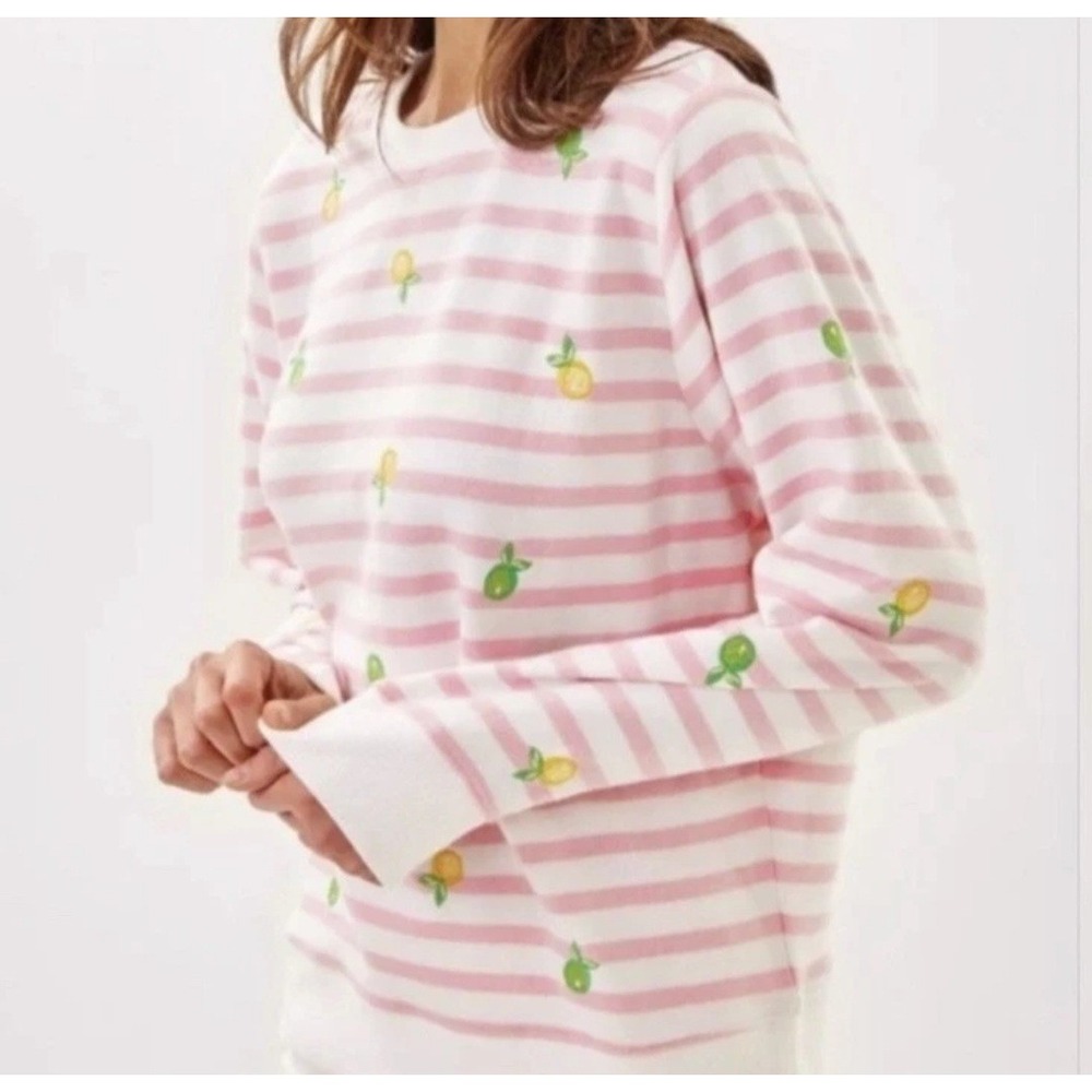 Lilly Pulitzer Ballad Make Limeade Half Drop Long Sleeve Sweatshirt Sz Large